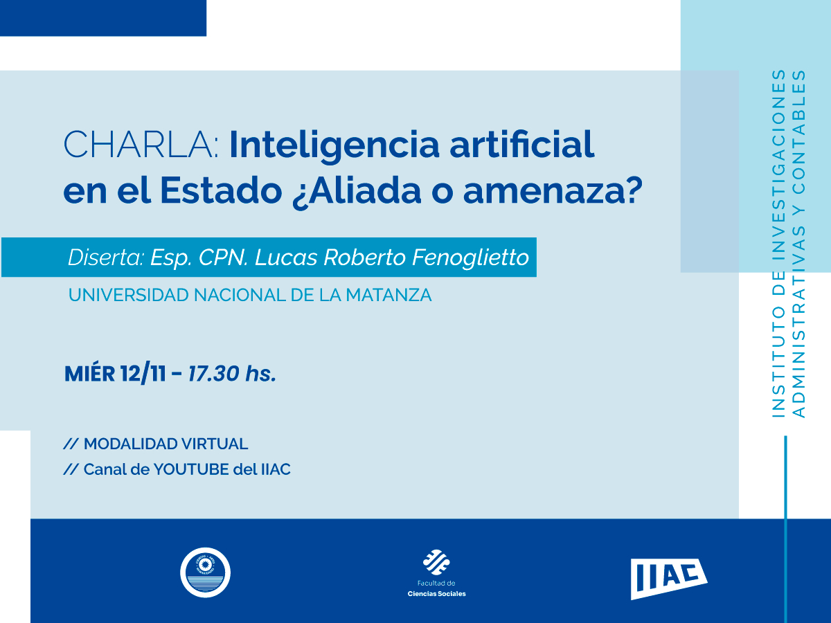 Charla: “Inteligencia Artificial en el Estado, ¿aliada o amenaza?”