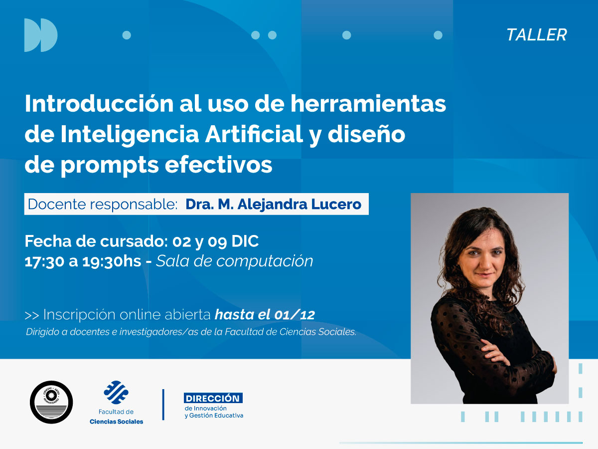 En Sociales habrá un taller para aprender sobre herramientas de la IA