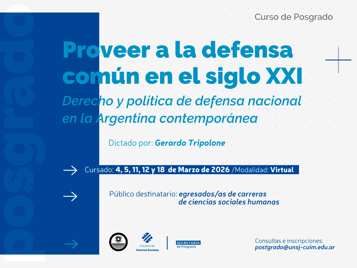 Sociales dictará un curso sobre derecho y política de defensa nacional