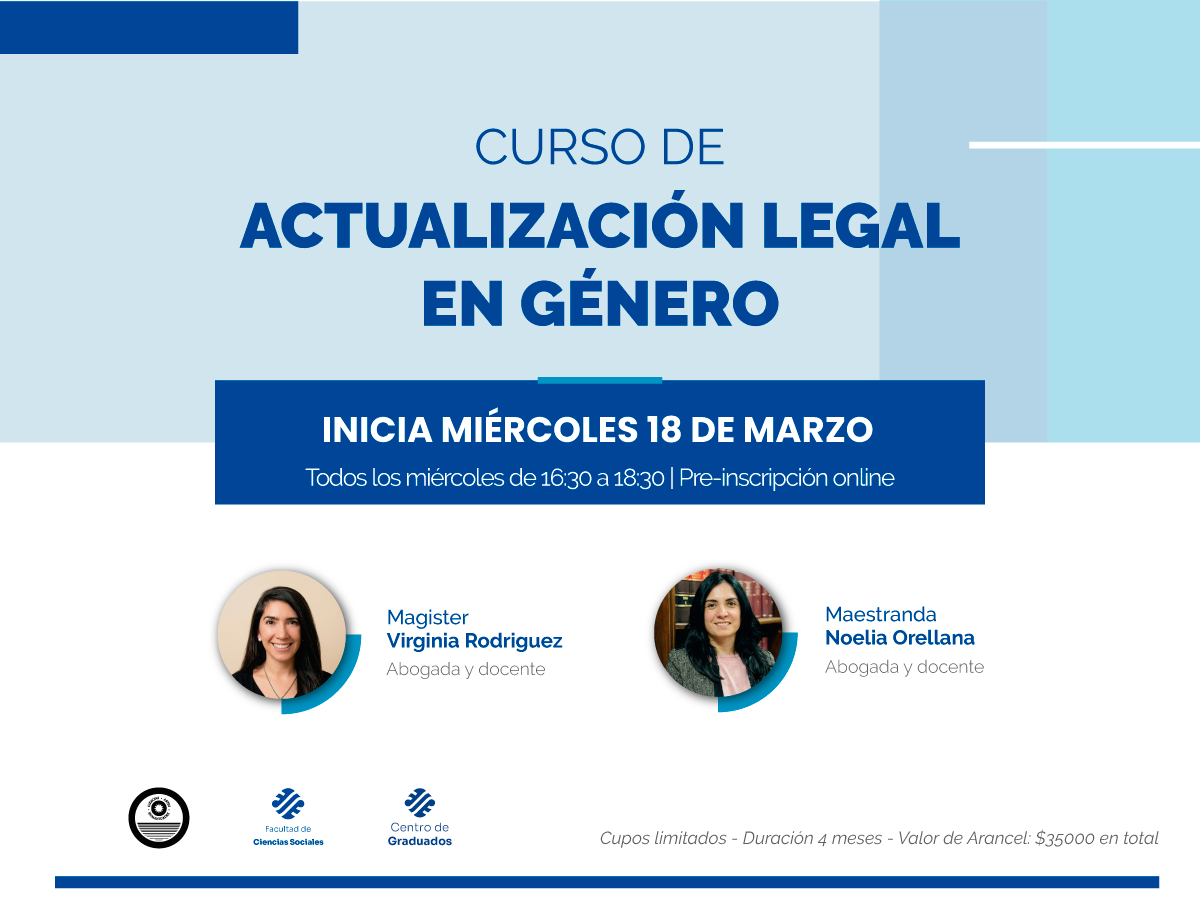 En Sociales habrá un curso de actualización legal en género