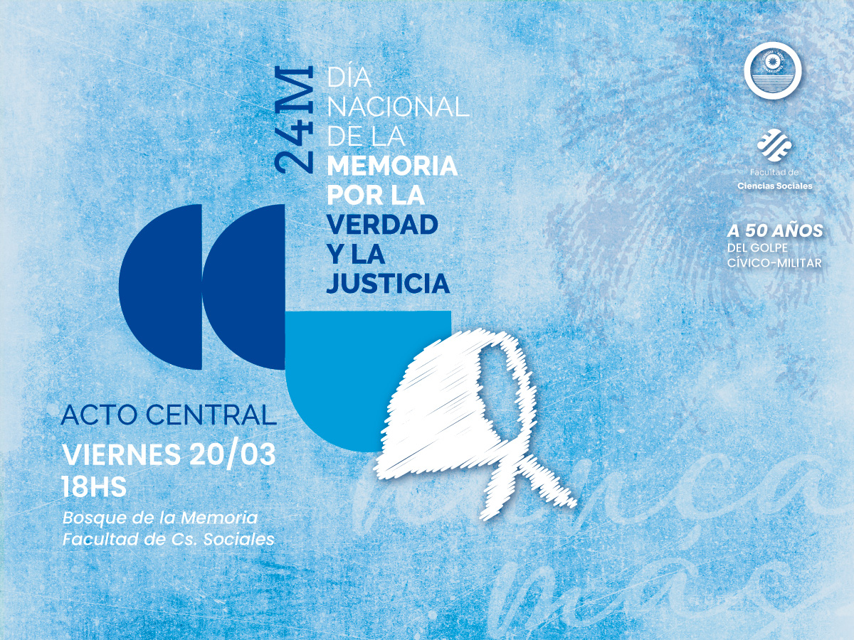 Sociales convoca al encuentro por el Día de la Memoria por la Verdad y la Justicia con varias actividades conmemorativas