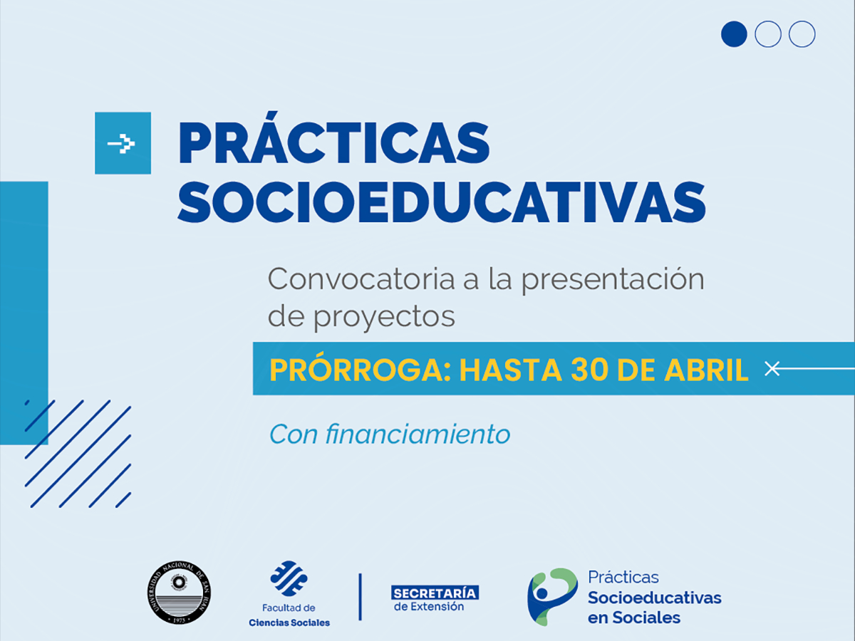PRÓRROGA: La convocatoria para presentación de proyectos de Prácticas Socioeducativas es hasta el 30 de abril