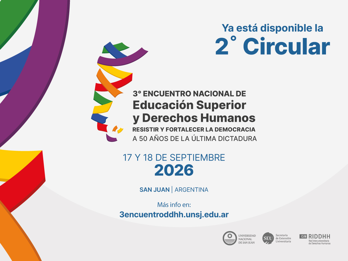La UNSJ será sede del 3° Encuentro de Educación Superior y Derechos Humanos
