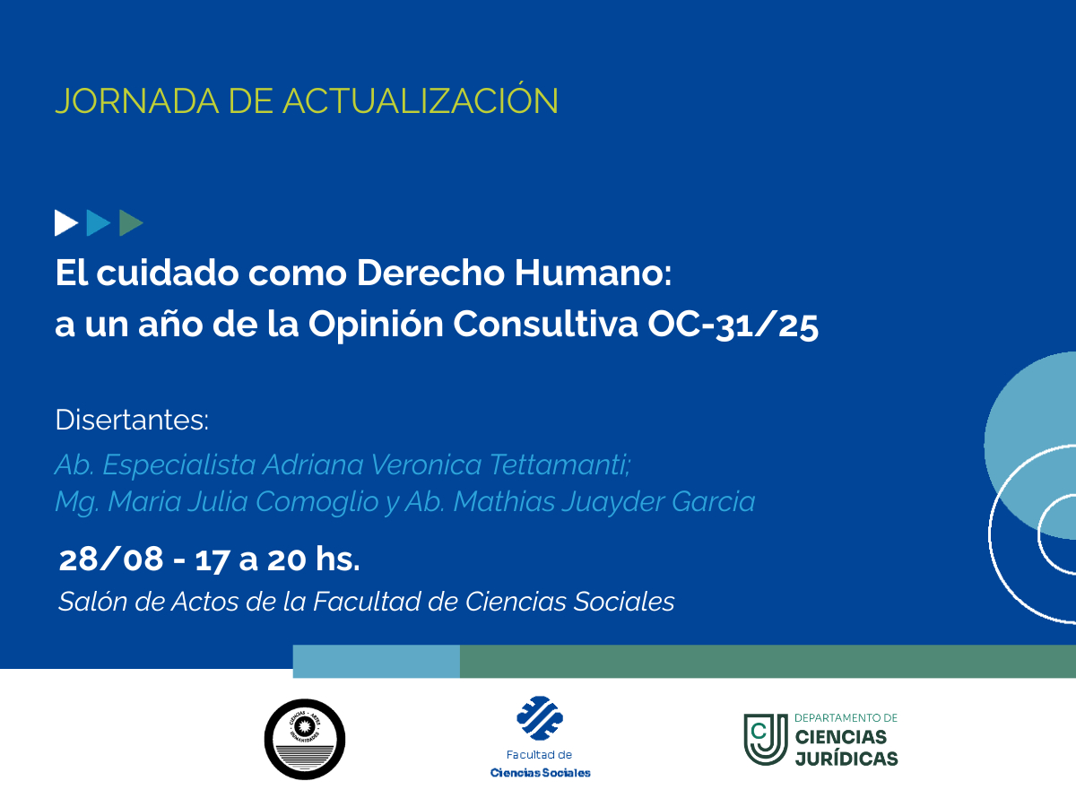 Se realizará en Sociales una jornada sobre el cuidado como derecho humano