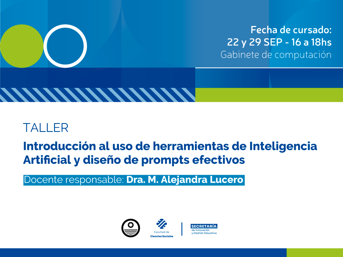 Sociales tendrá un nuevo taller de uso de herramientas de Inteligencia Artificial 
