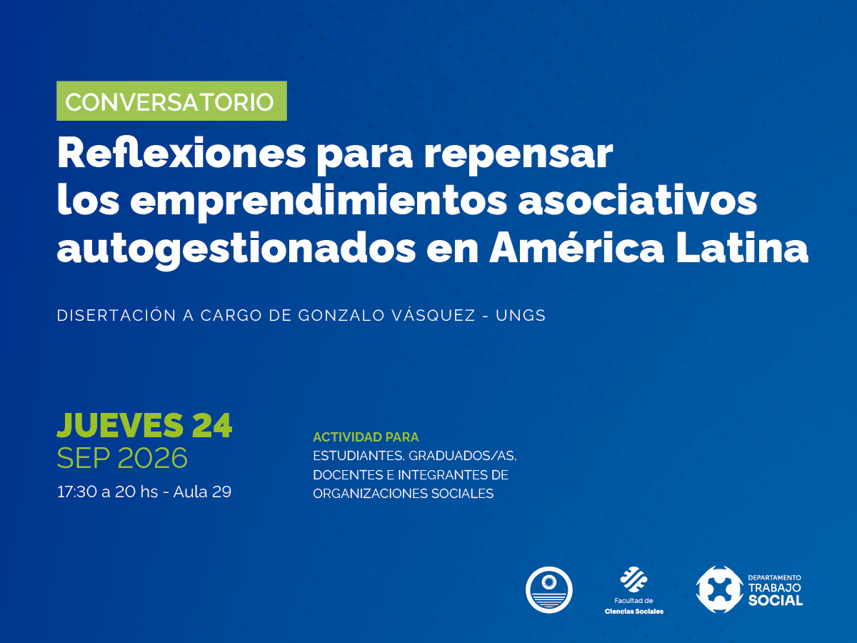Habrá un conversatorio sobre el trabajo autogestionado