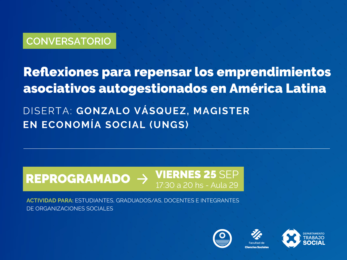 Habrá un conversatorio sobre el trabajo autogestionado