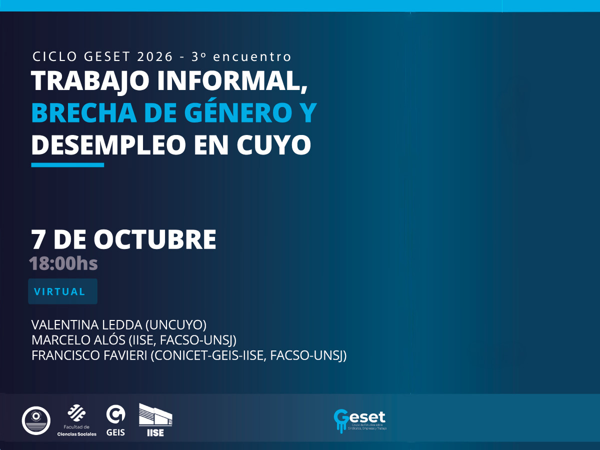 Sociales tendrá un encuentro sobre Trabajo informal, brecha de género y desempleo en cuyo