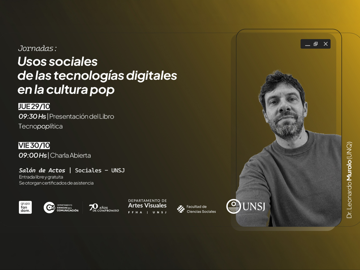 En Sociales se realizarán unas Jornadas sobre usos sociales de la tecnología en la cultura pop 