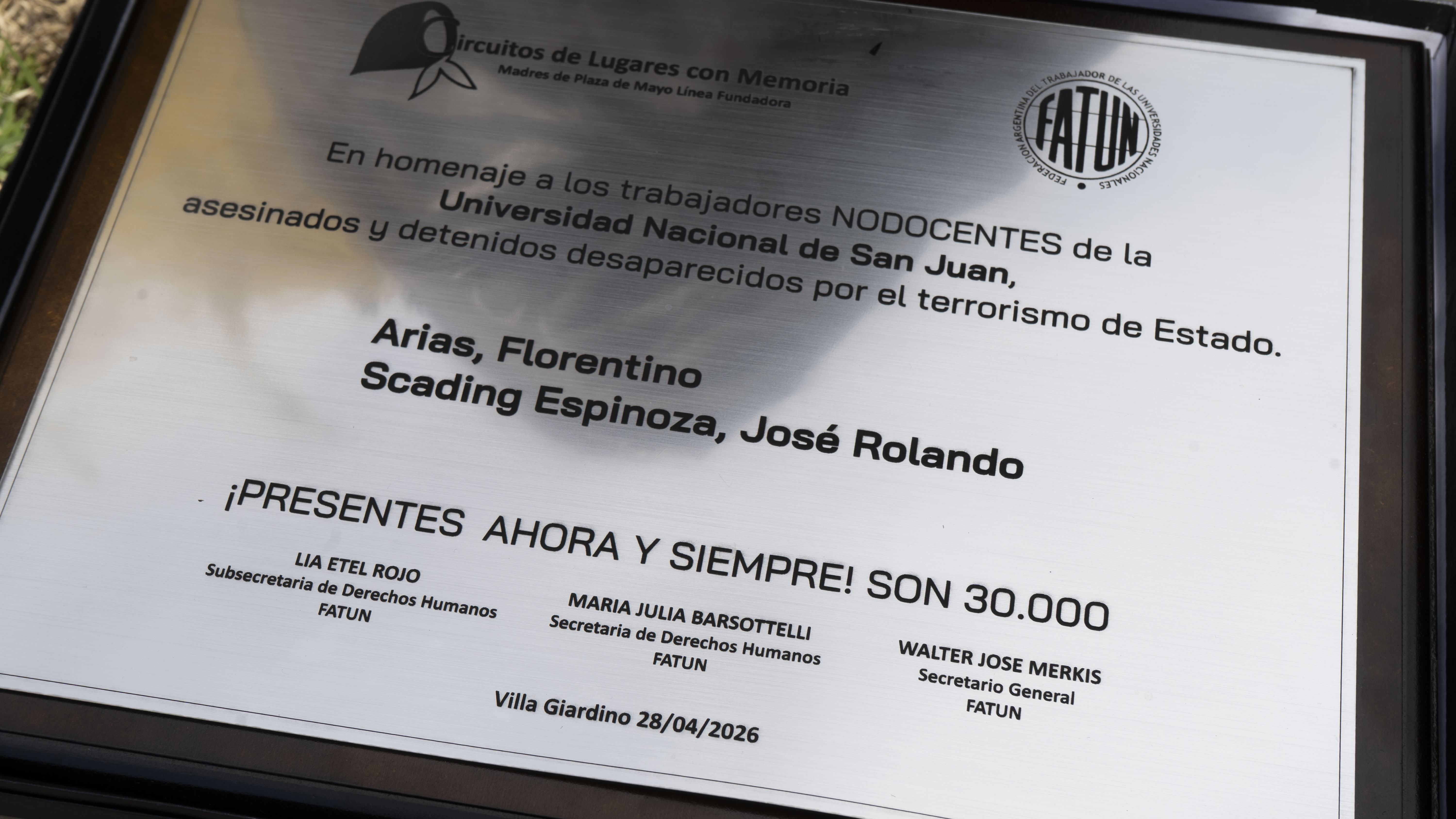 Trabajadores nodocentes detenidos-desaparecidos fueron homenajeados durante el Encuentro de Educación Superior y Derechos Humanos