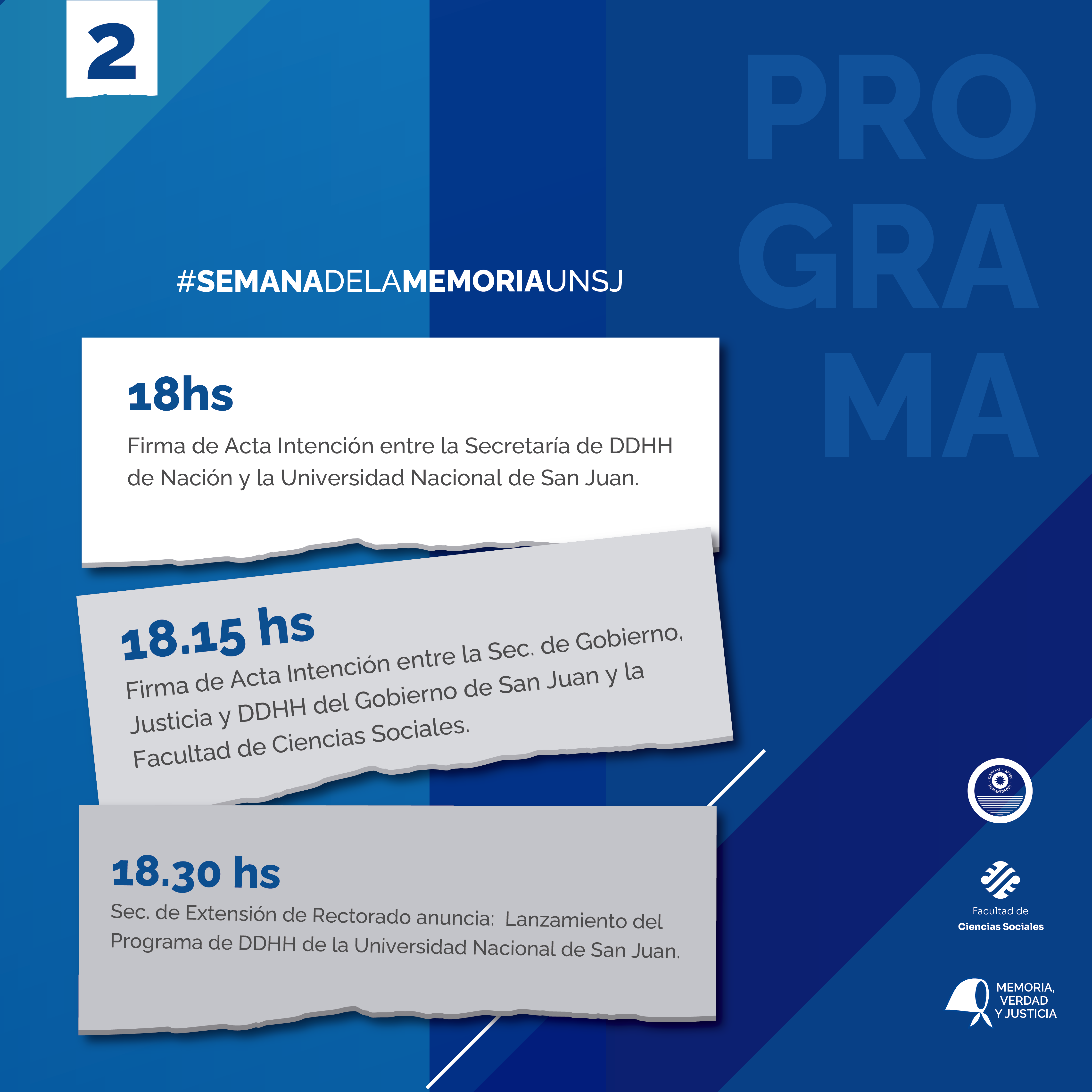 Sociales será anfitriona del acto central en el marco de las actividades por la Semana de la Memoria de la UNSJ